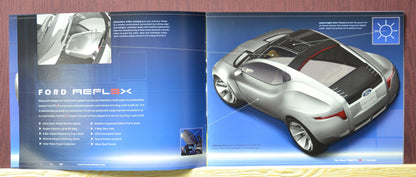 Interior spread showcasing the sleek Ford Reflex compact coupe concept features.