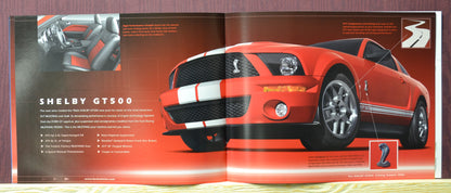 Interior spread featuring the inside of the  GT500 Super Snake in vibrant red with white racing stripes