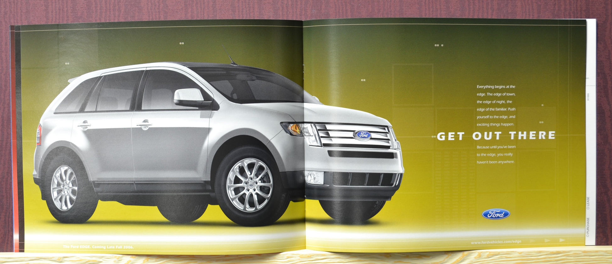 Interior spread presenting the Ford Edge, emphasizing its stylish and versatile design