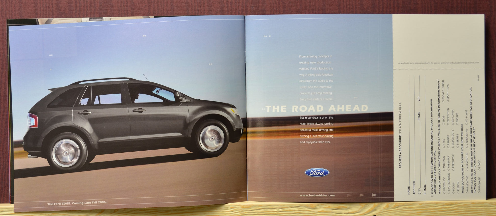 2006 ford brochure interior pages with ford edge and request form