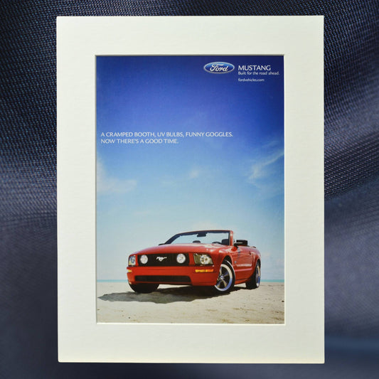 2006 Ford Mustang convertible vintage print ad – classic car wall art, retro automotive decor