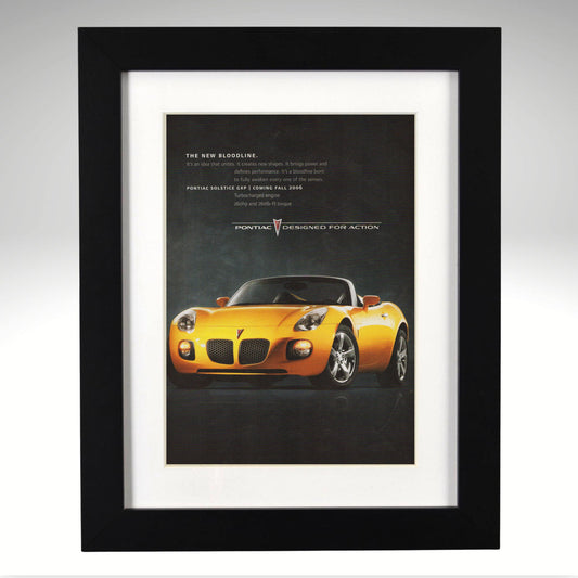 2006 Pontiac Solstice framed vintage advertisement black wood frame 12x15