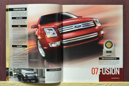 Interior Pages of 2007 Ford Car Brochure with red Ford Fusion