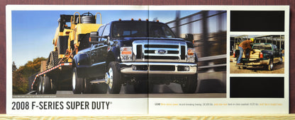 Interior pages of 2008 Ford Super Duty truck featured in sales brochure