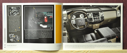 Interior pages of 2008 Ford Super Duty truck interior featured in sales brochure