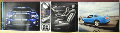 Interior and exterior highlights of 2010 Shelby GT500 from original Ford dealer catalog – includes shifter, gauges, seats, and front view

