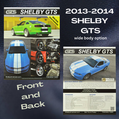 2013-2014 Shelby GTS with wide body option dealer flyer with specifications – John Barnes Collection