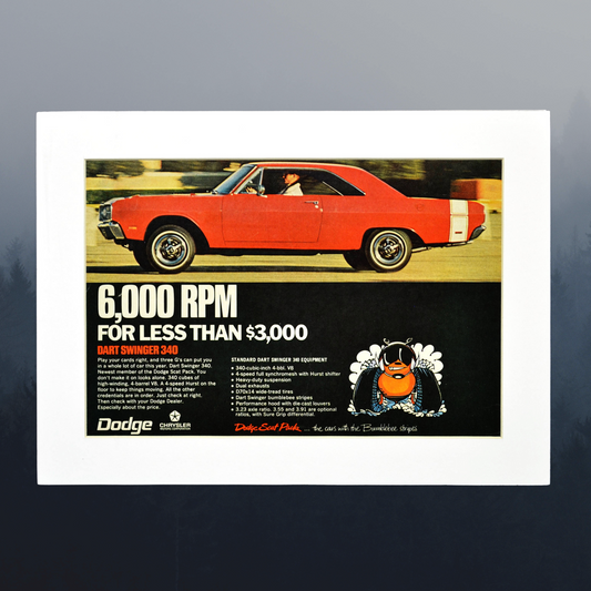 1969 Dodge Dart Swinger 340 Ad – Mopar Muscle Car Art