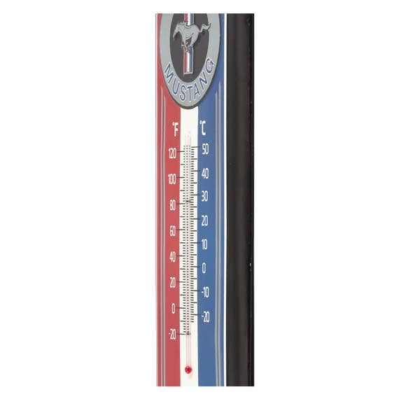 Ford Mustang Embossed Metal Wall Thermometer, side view