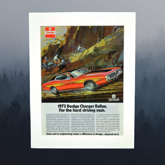 1973 Dodge Charger Rallye Vintage Ad – Mopar Muscle Car Art