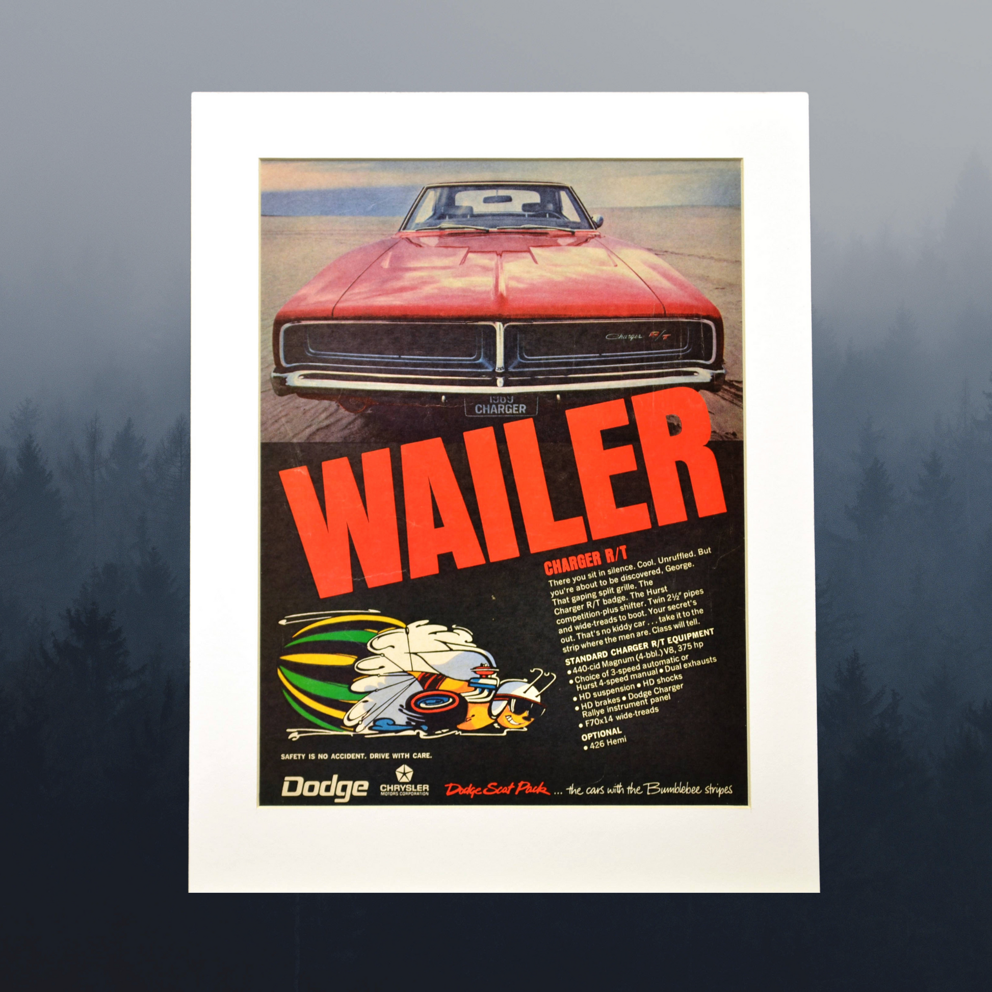 1969 Dodge Charger R/T Ad – Classic Mopar Wall Art