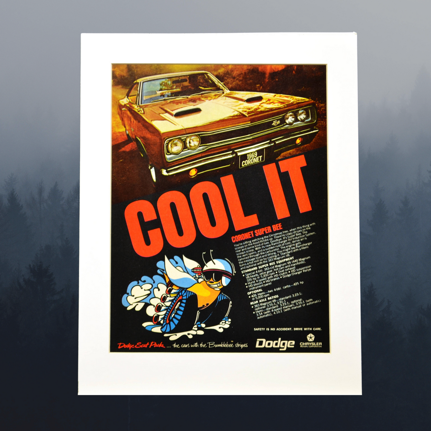 1969 Dodge Coronet Super Bee Ad – Vintage Mopar Wall Art