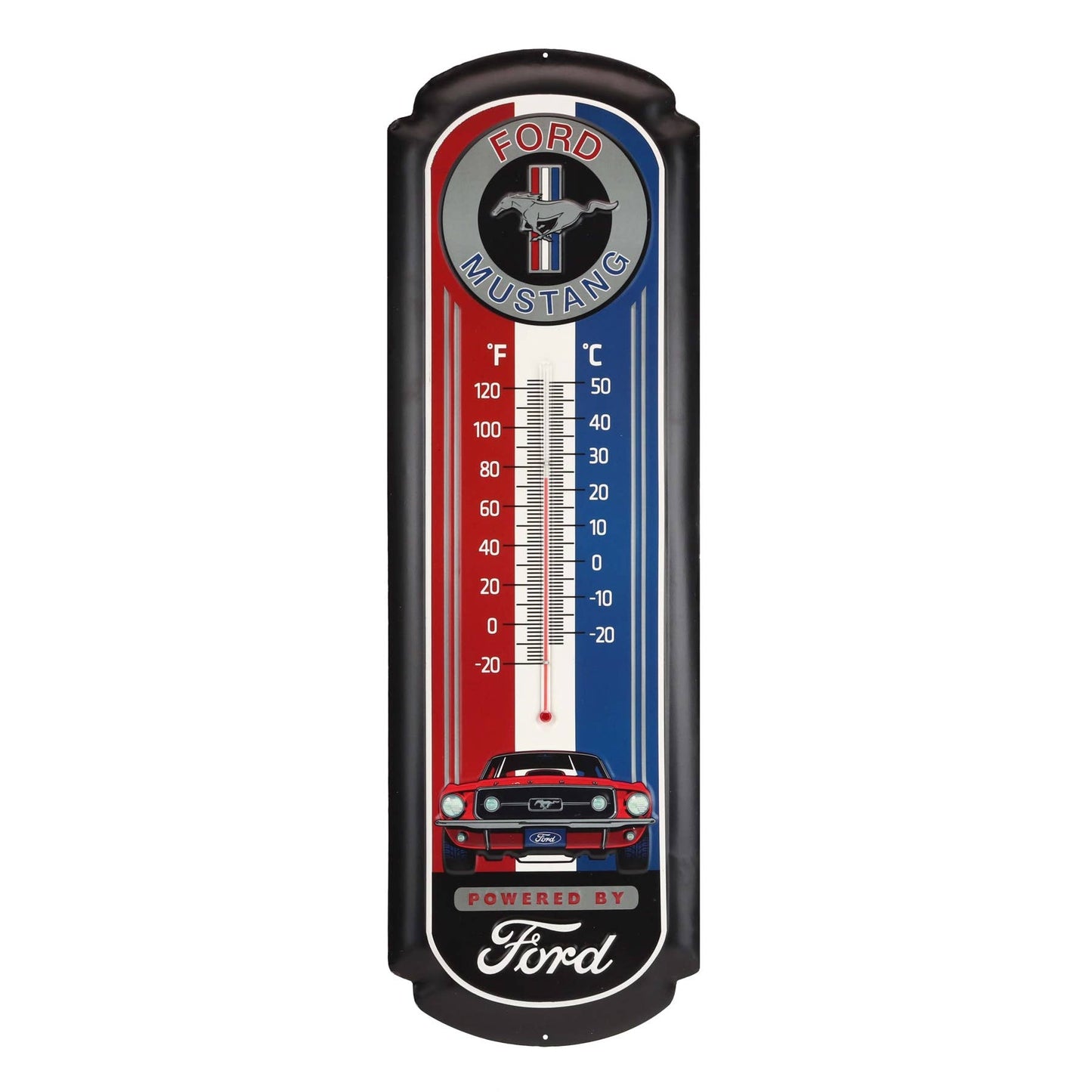 Ford Mustang Embossed Metal Wall Thermometer