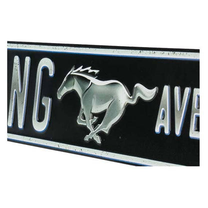 Ford - "Mustang Ave" Embossed Metal Street Sign