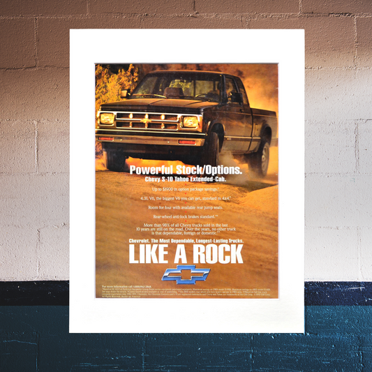 1981-1993 Chevrolet S-10 Ad - "Like a Rock" Vintage Chevy Pickup Truck Art