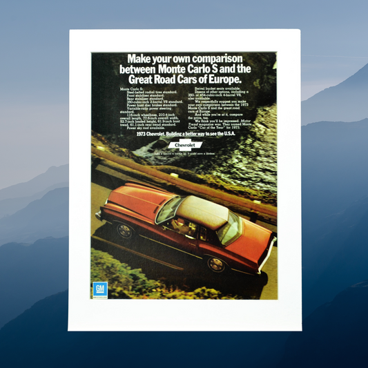 1973 Chevrolet Monte Carlo S Vintage Print – MotorTrend Car of the Year