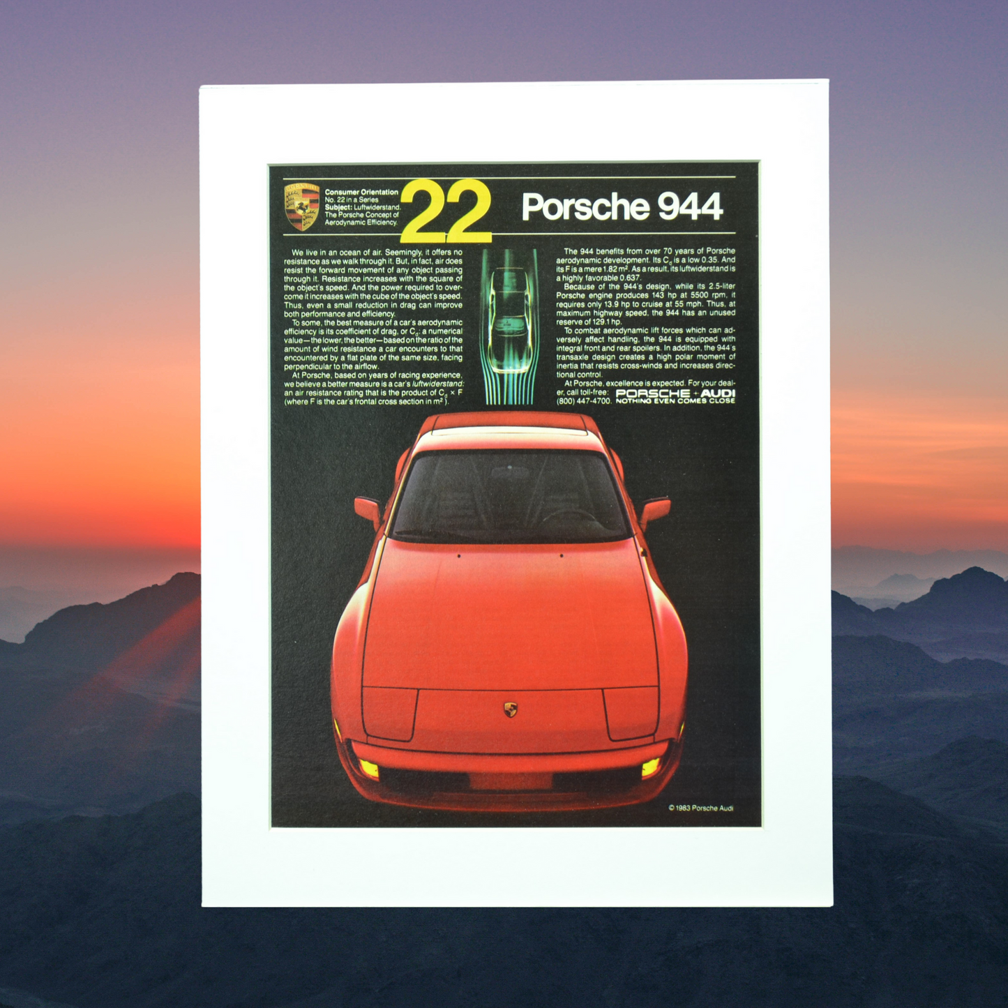 1983 Porsche 944 Vintage Ad – Iconic Porsche Wall Art