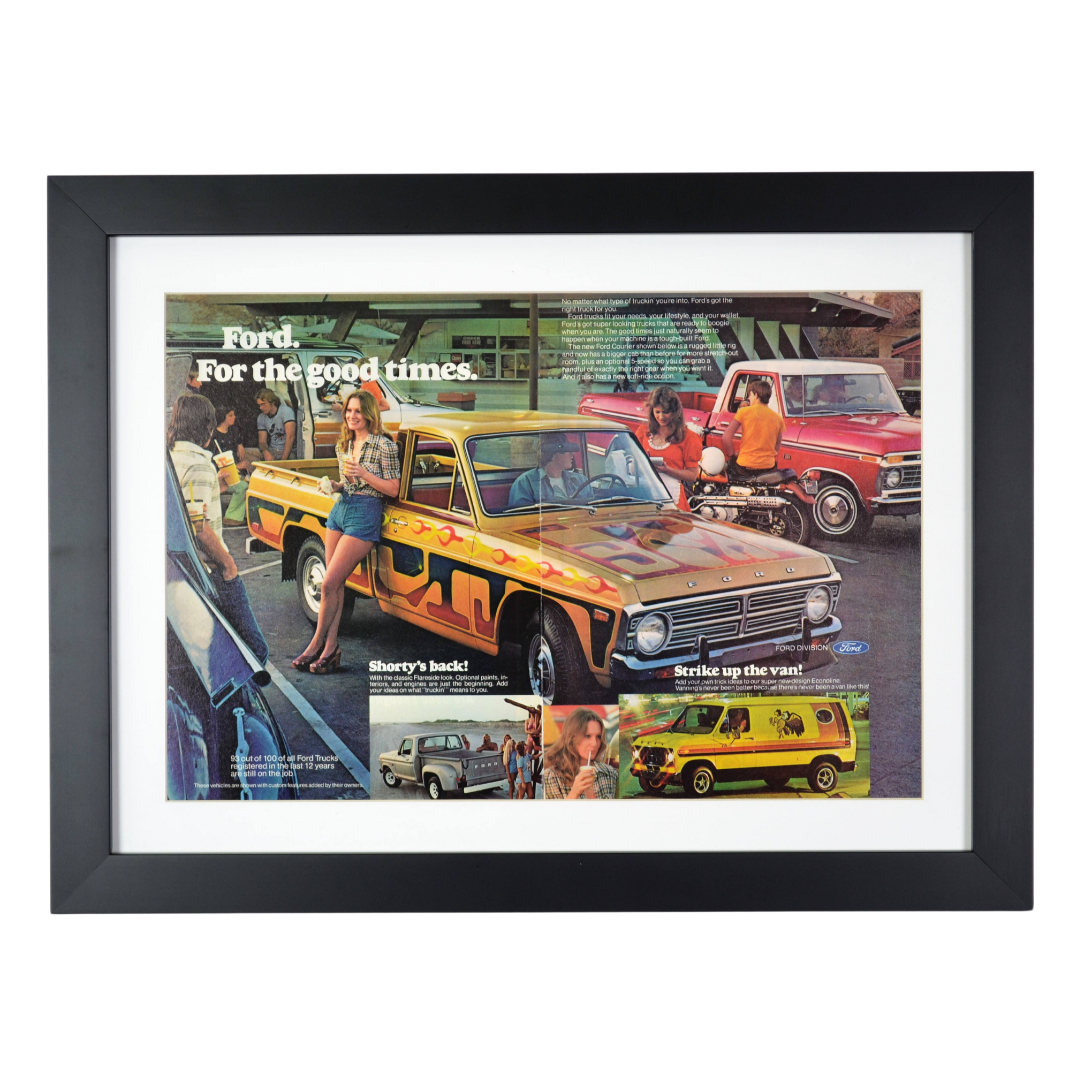 Framed Rucks 1970s Custom Ford Trucks Ad | Framed Retro Wall Art, 15x20 – Vintage ...