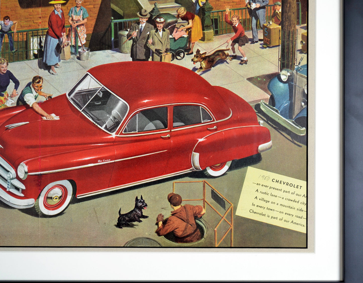 The Whole Block's Buzzin', Framed 1950 Chevrolet Print Ad