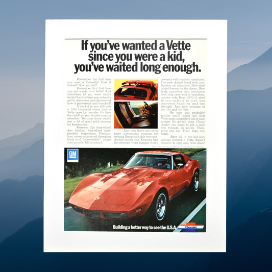 1973 Chevrolet Corvette Ad Print