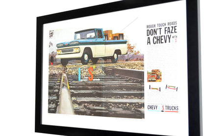 Own a Piece of Chevy History: 1961 Vintage Truck Ad, side view, framed