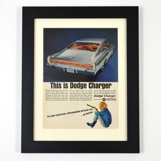 1966 Dodge Charger Ad: Framed Classic Muscle Car Wall Art