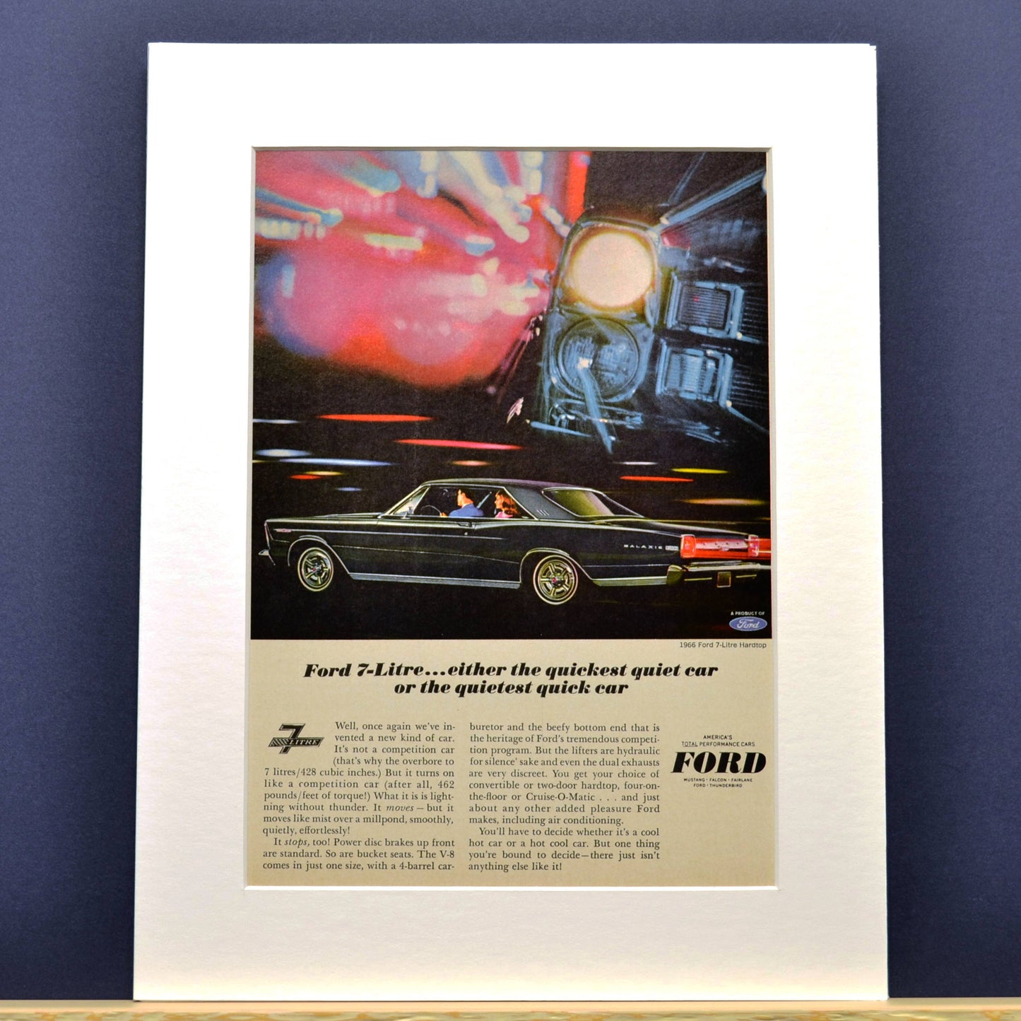 1966 Ford Galaxy 500 Ad: Framed Classic Car Wall Art