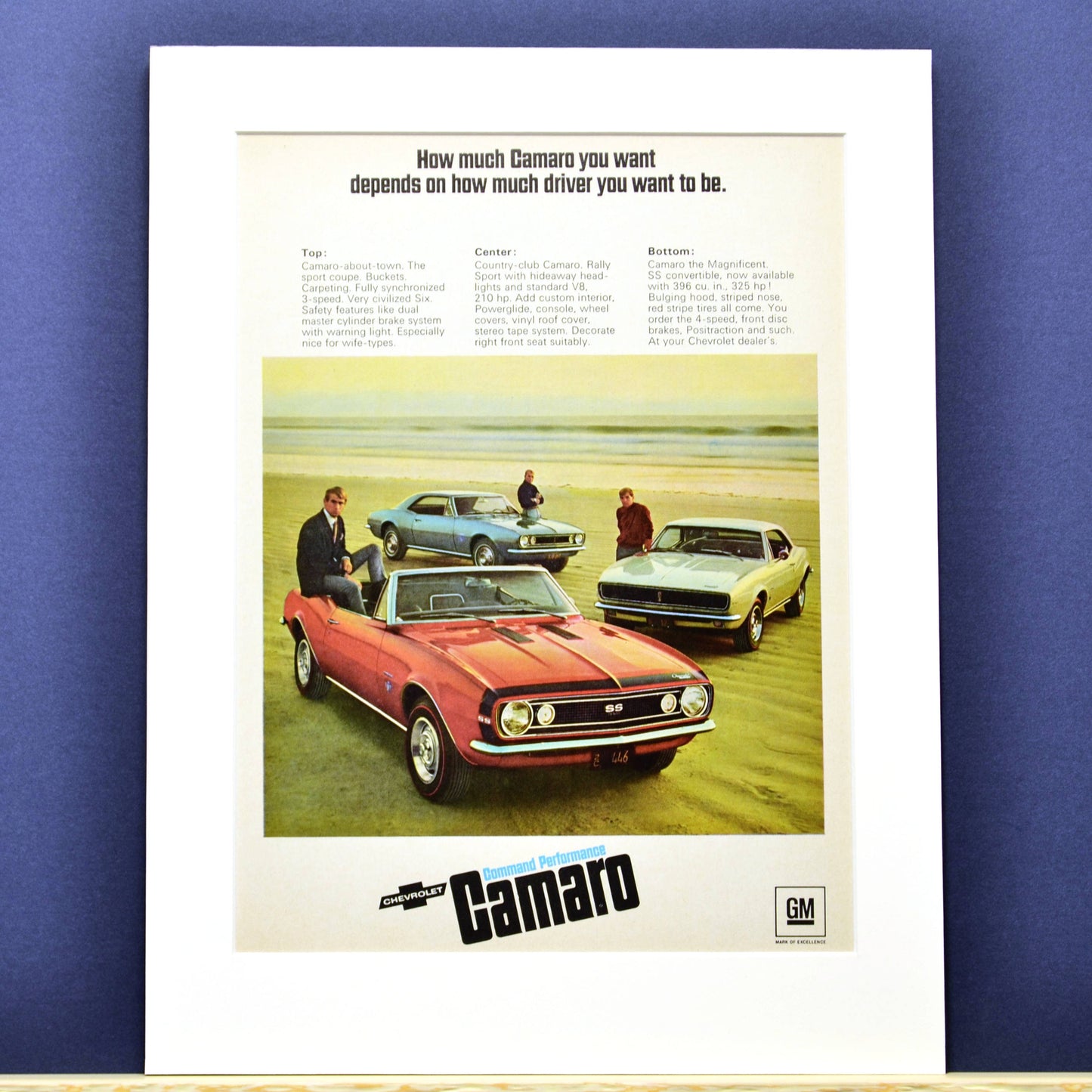 1967 Chevy Camaro Ad - Vintage Muscle Car Print 