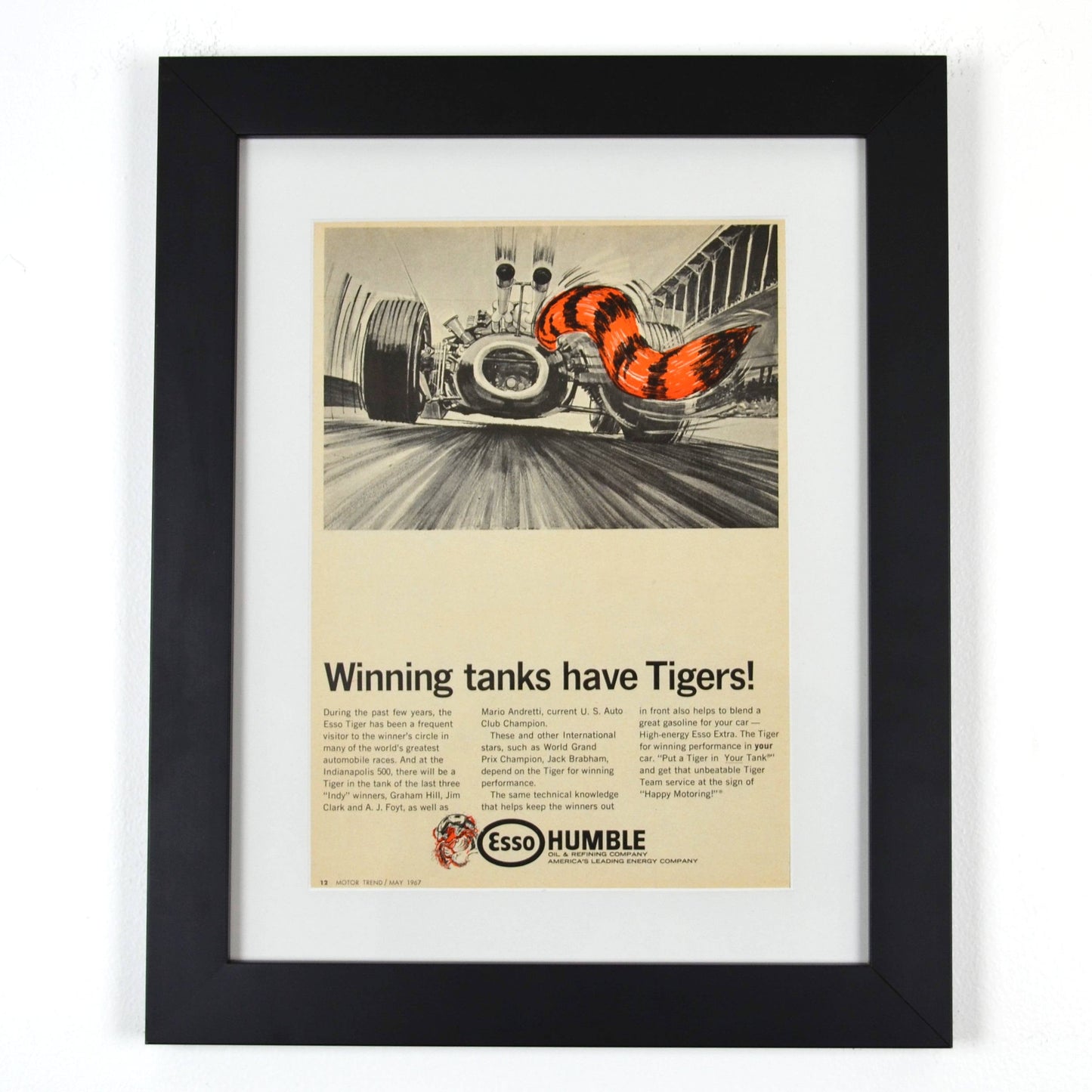 Vintage 1967 Esso Oil Ad framed