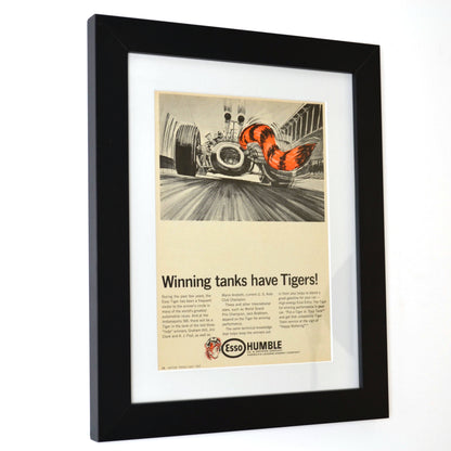 Vintage 1967 Esso Oil Ad framed side view