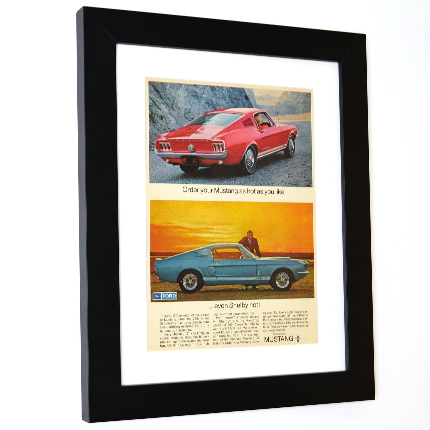 1967 Shelby Mustang Vintage Ad: Iconic Muscle Car Wall Art