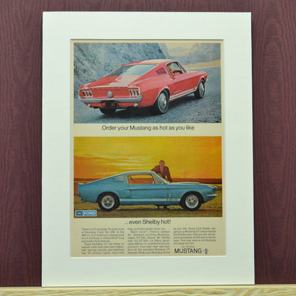 1967 Ford Shelby Mustang Ad - Vintage Muscle Car Print for Mancave or Garage Decor