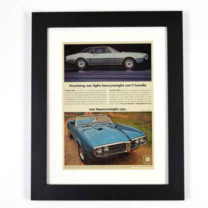 1967 Pontiac Firebird H.O. Print Ad framed