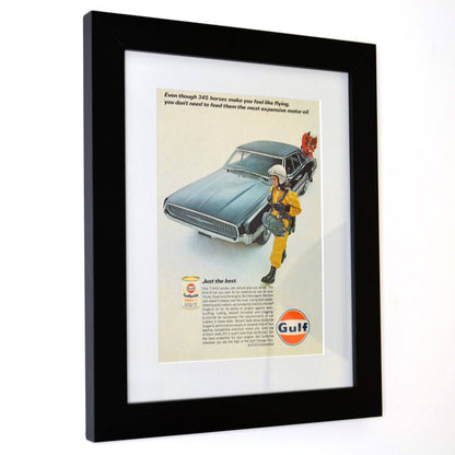 Fill Up on Nostalgia: Framed Gulf Oil Print side view