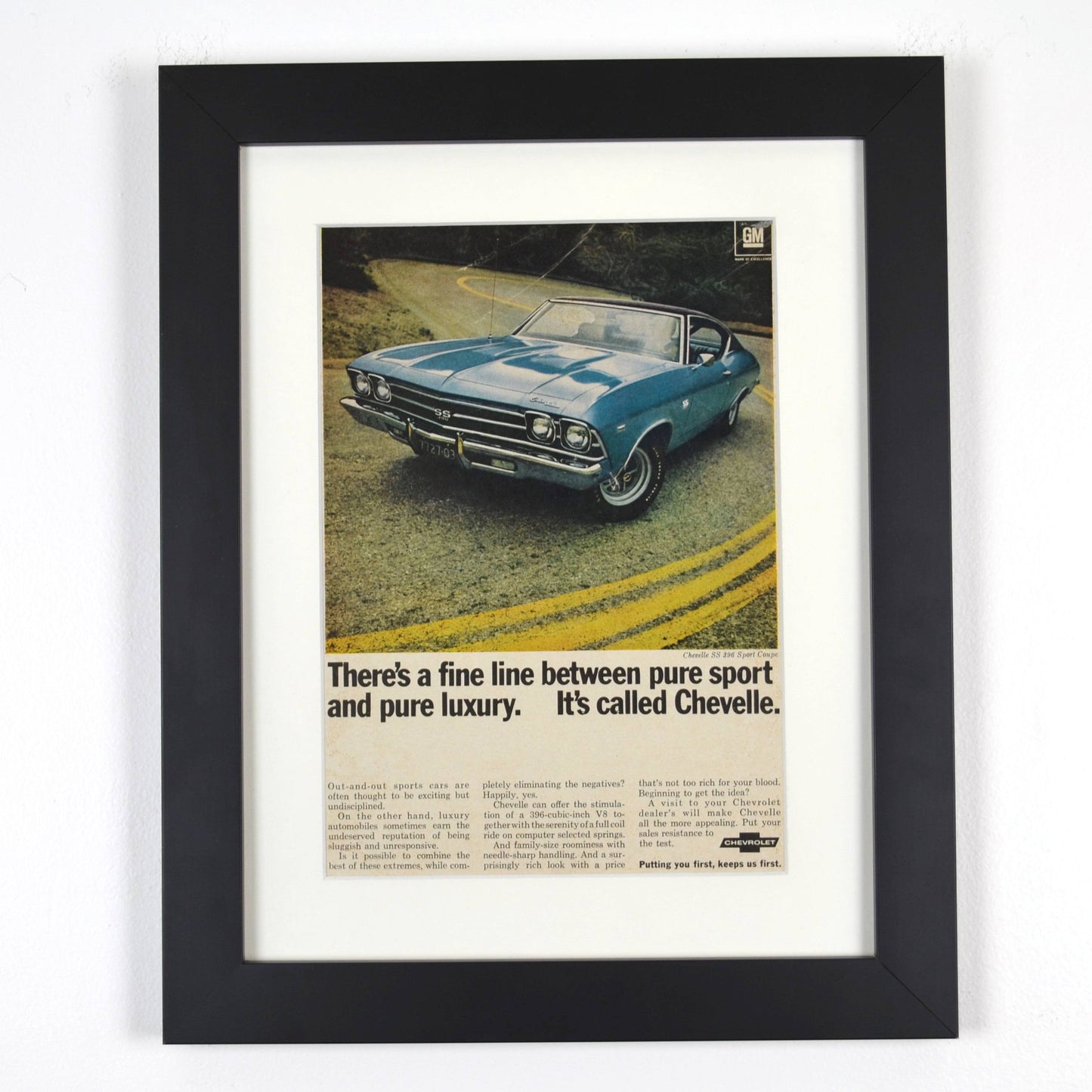 framed 1969 Chevrolet Chevelle SS 396 Ad