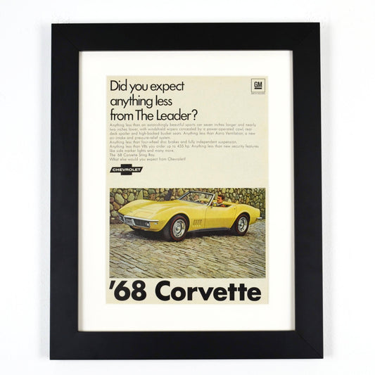 1968 Chevy Corvette Ad: Framed Classic Muscle Car Art