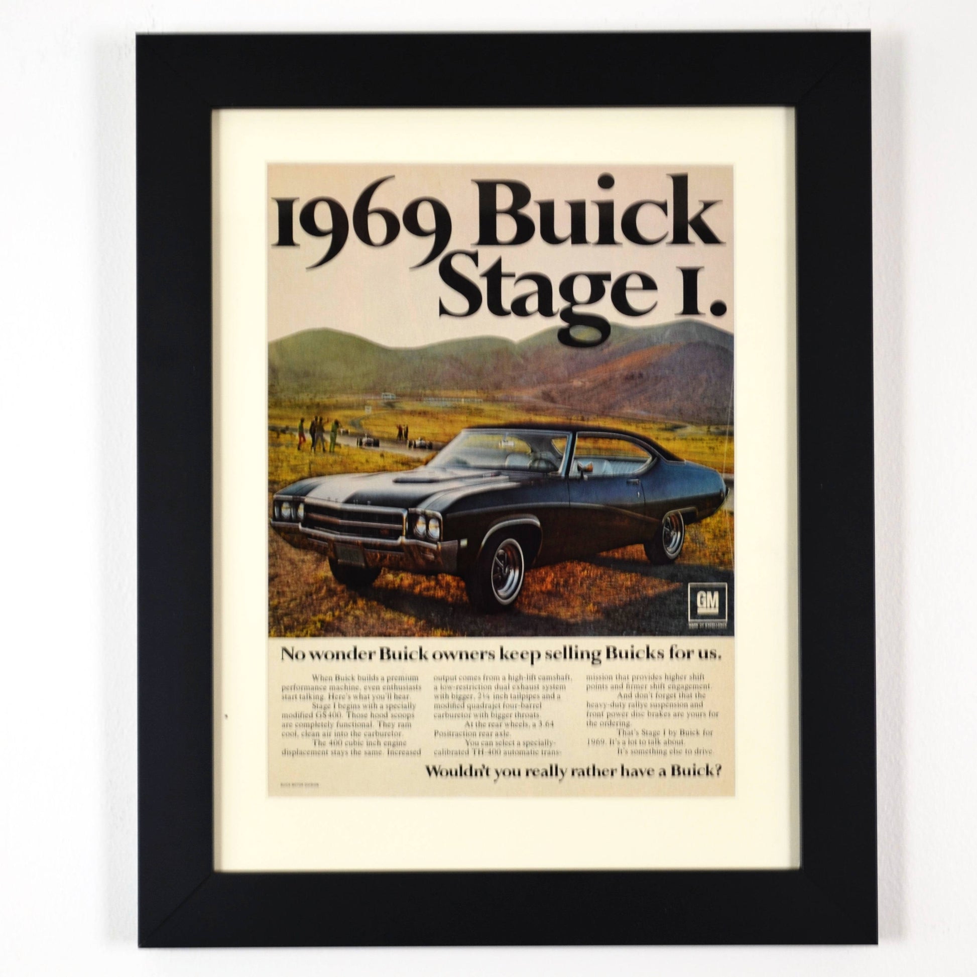 1969 Buick skylark stage 1 print framed