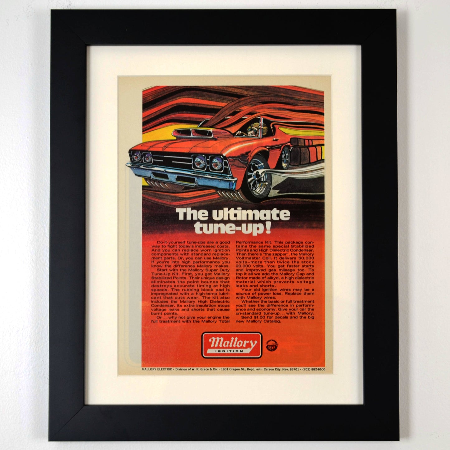 69 Chevelle Mallory ignition print ad framed