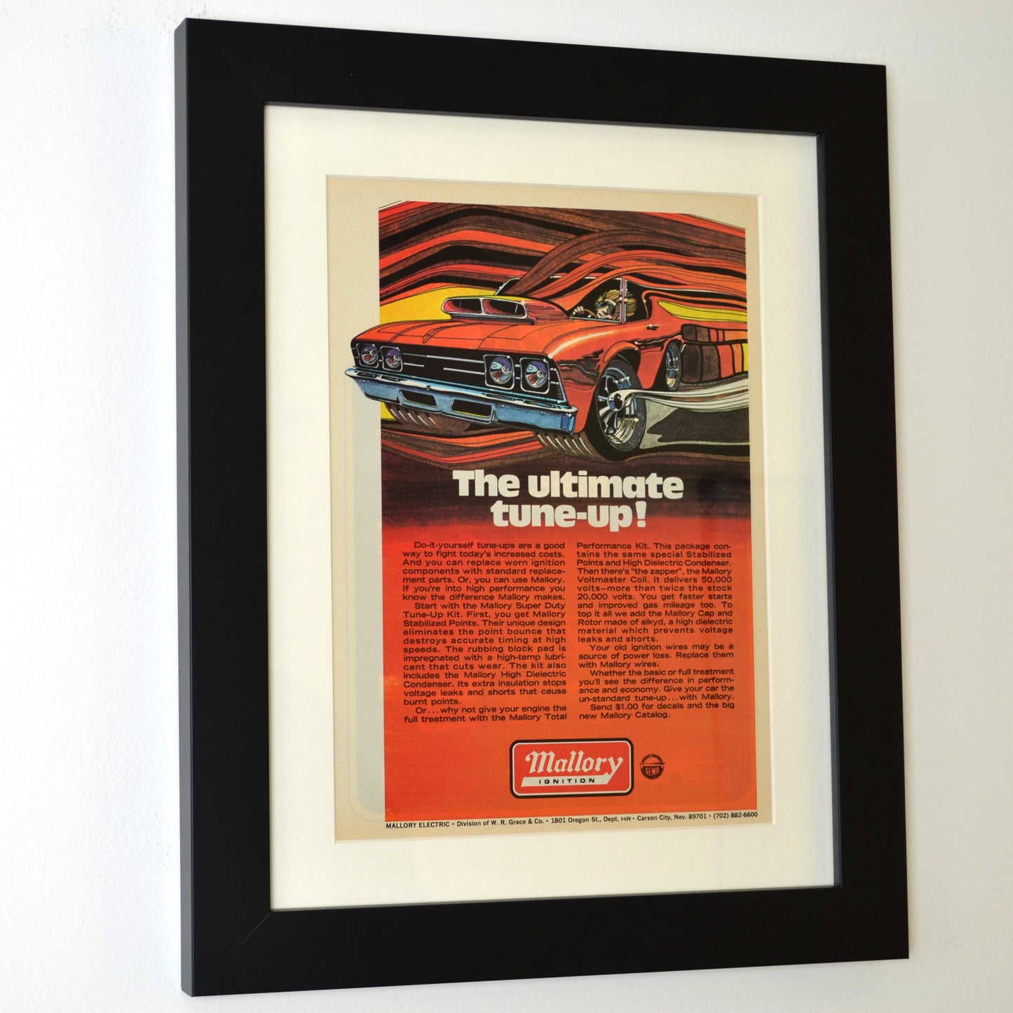 69 Chevelle Mallory ignition print ad side view framed