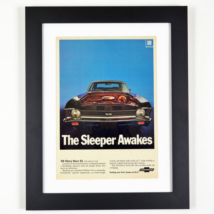 1969 Chevrolet nova SS print ad framed