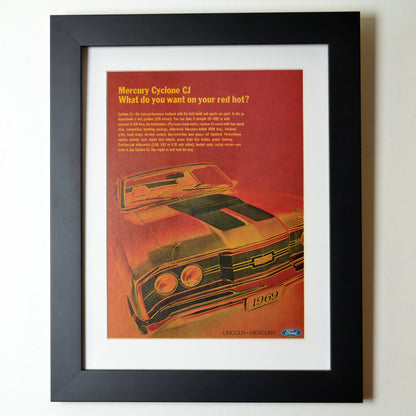 1969 mercury cyclone print ad framed