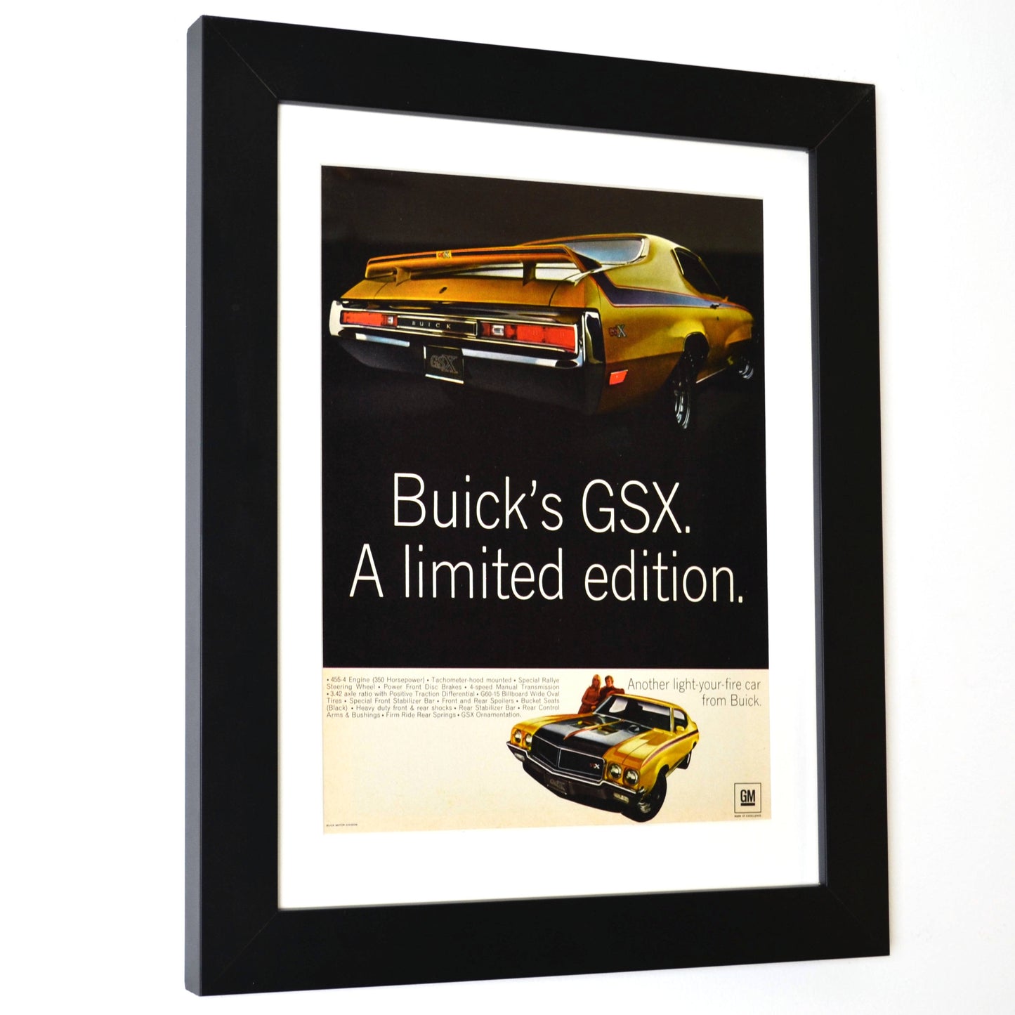 1970 Buick GSX classic car wall art, Framed vintage automotive print