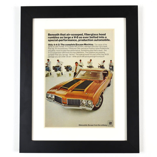 Own a Timeless Classic: Framed 1970 Olds Cutlass 442 Wall Art