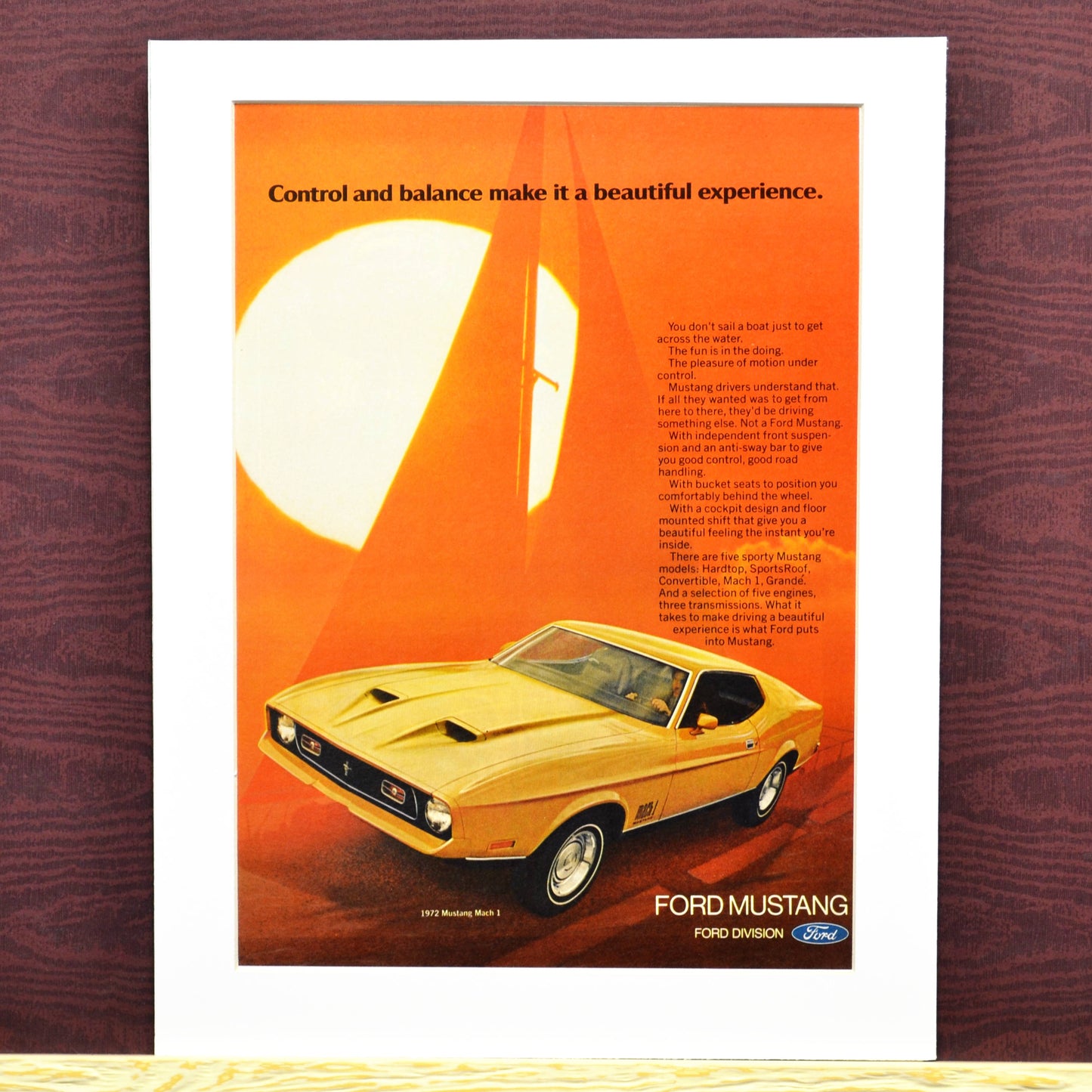 1972 Ford Mustang Mach 1 Print - Own a Classic Car Legend