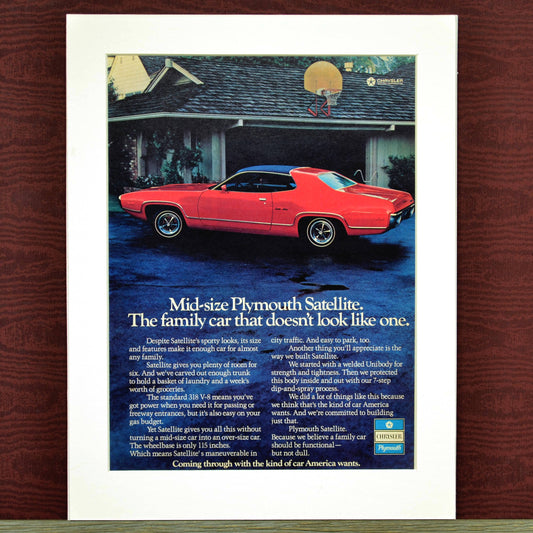 1972 Plymouth Satellite vintage print ad