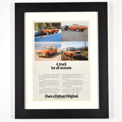 1973 Datsun Lil Hustler pick up print ad Framed