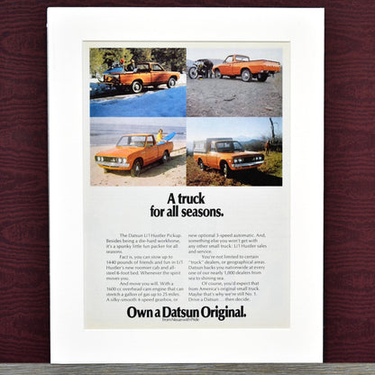 1973 Datsun Lil Hustler pick up print ad