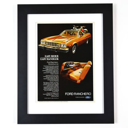 1973 Ford Ranchero classic car print, Framed