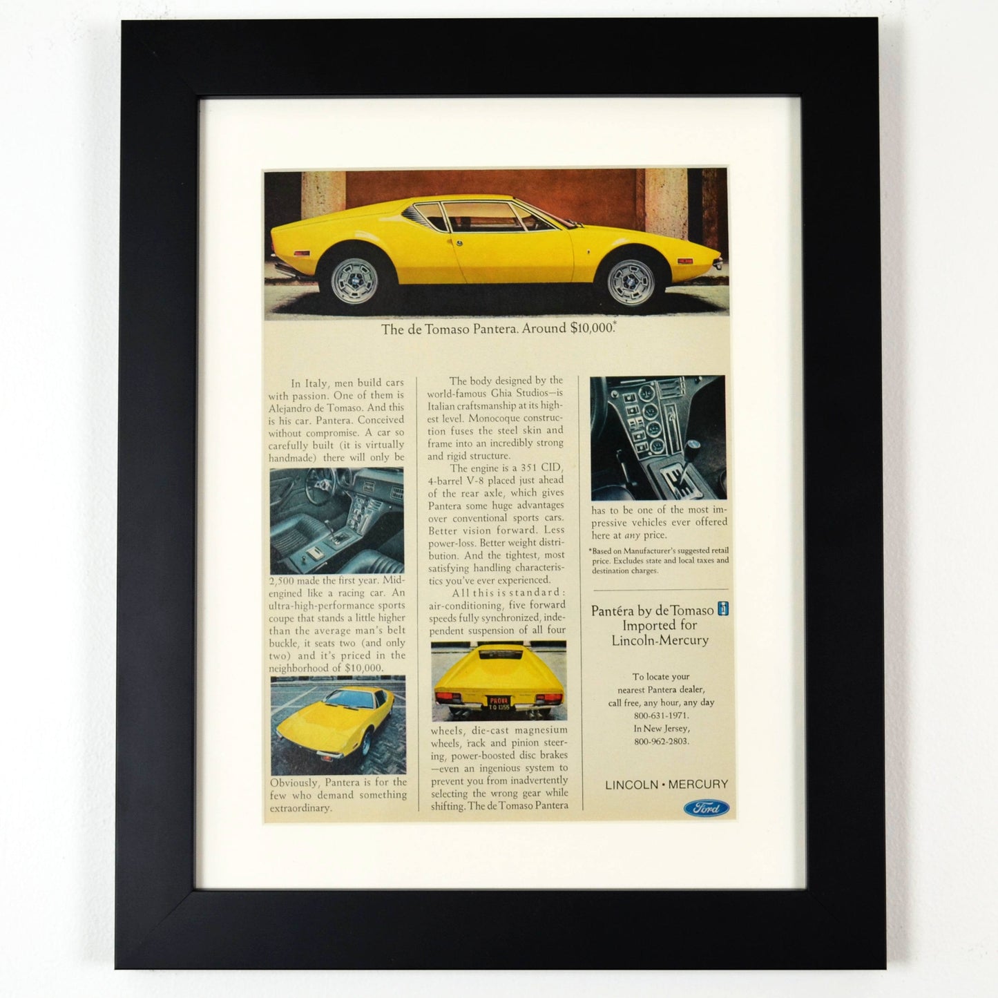 American Muscle Meets Italian Design: Framed 1973 Ford Pantera Print