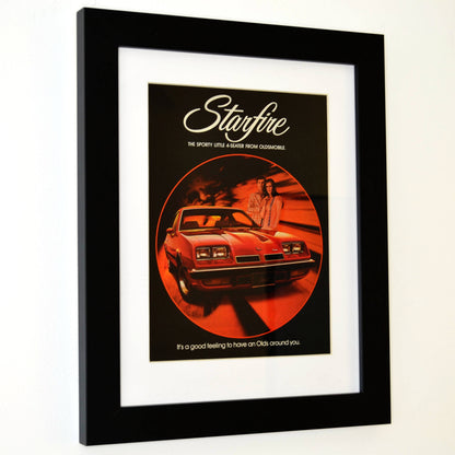 1975 Oldsmobile Starfire classic car print, side view, framed